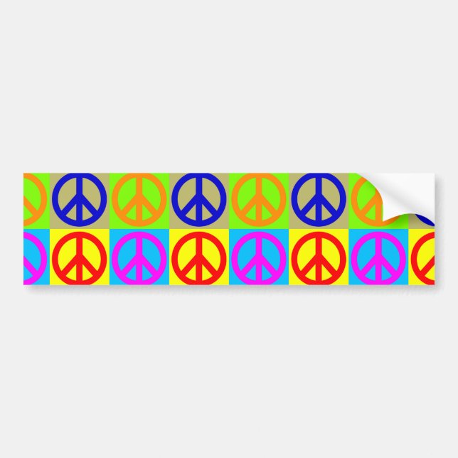Pop Art Peace Sign Symbol Bumper Sticker (Front)