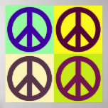 Pop Art Peace Sign Symbol Poster<br><div class="desc">Popular and Historical Symbols - Peace Sign Symbol Digital Pop Art Work</div>