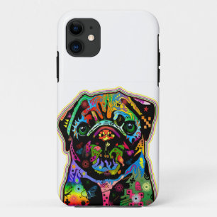 Pop Art Pet Pug Colourful Art Retro iPhone 11 Case