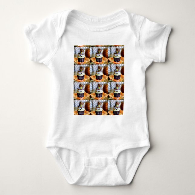 Pop Art Pilgrim Cupcakes Baby Bodysuit (Front)