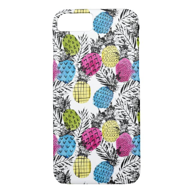 Pop Art Pineapples And Palm Leaves Case-Mate iPhone Case (Back)