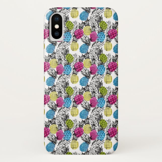 Pop Art Pineapples And Palm Leaves Case-Mate iPhone Case (Back)