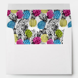 Pop Art Pineapples And Palm Leaves Envelopes