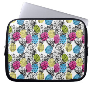 Pop Art Pineapples And Palm Leaves Laptop Sleeve