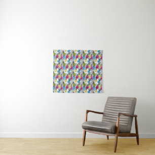Pop Art Pineapples And Palm Leaves Tapestry