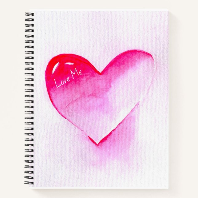 Pop art pink heart valentine notebook (Front)