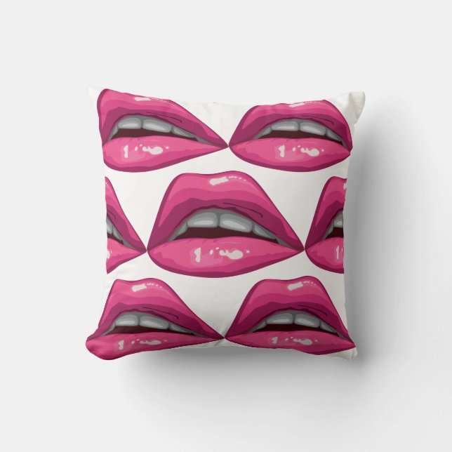 Pop Art Pink Lips Makeup Cushion (Front)
