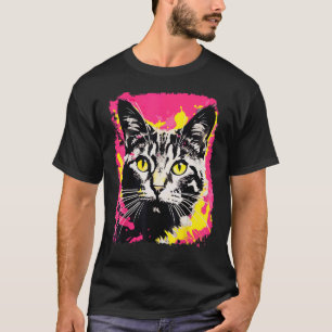 Pop Art Pink Tortoiseshell Cat T-Shirt