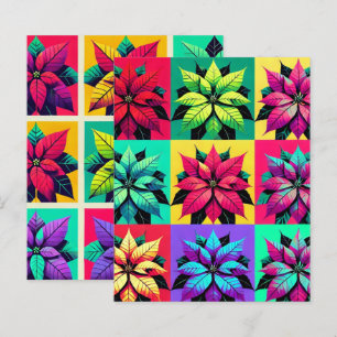 Pop Art Poinsettia Colour Blocks Scrapbook Paper