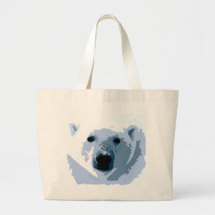 Pop Art Polar Bear Large Tote Bag