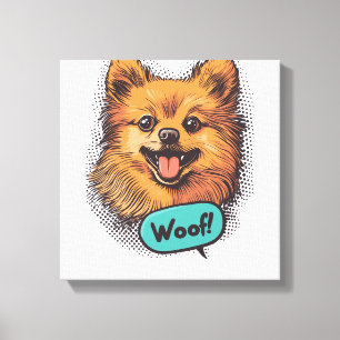 Pop Art Pomeranian � Retro Comic Dog Canvas Print