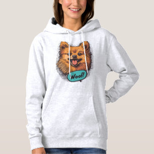 Pop Art Pomeranian � Retro Comic Dog Hoodie