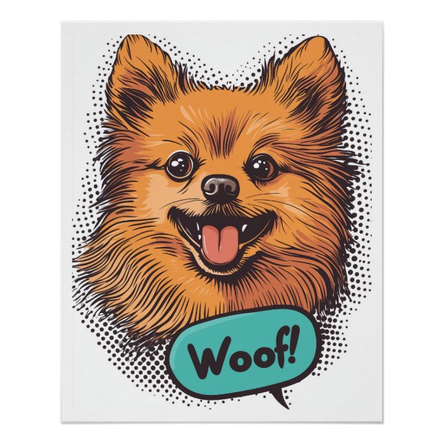 Pop Art Pomeranian � Retro Comic Dog Poster (Front)