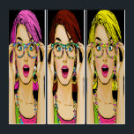 Pop Art POP Triptych<br><div class="desc">I really love this one, and worked on painting on the images all afternoon while my new puppies sadly I discovered destroyed my 4 sets of expensive full length new blinds. I guess that was dessert after the 5 rocking chair dinner. Tomorrow, they get ALL my attention! Computer time will...</div>