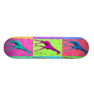 Pop Art Popart Walking Giraffe Multi-Colour Skateboard