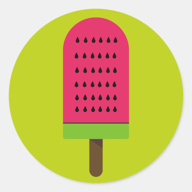 Pop Art popsicle fruity watermelon Classic Round Sticker (Front)