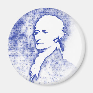 Pop Art Portrait Alexander Hamilton in Blue Magnet
