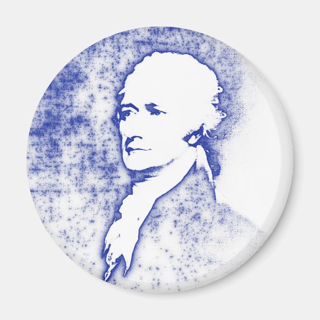 Pop Art Portrait Alexander Hamilton in Blue Magnet (Front)