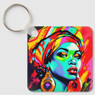 Pop Art Portrait  Key Ring