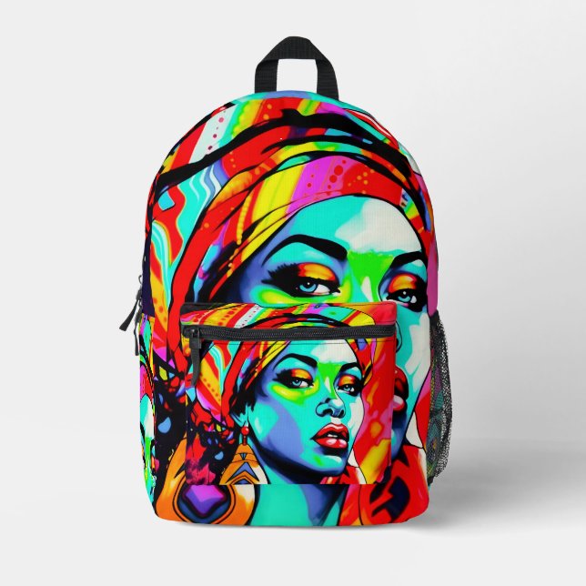 Pop Art Portrait  Printed Backpack (Front)