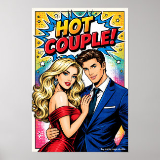 Pop Art Poster "HOT COUPLE!" – Stylish Couple Com