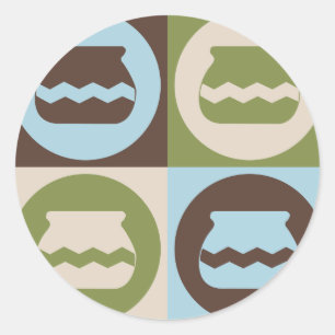 Pop Art Pottery Classic Round Sticker