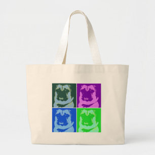 Pop Art Pug Large Tote Bag