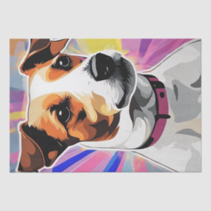 Pop Art Pup: Jack Russell Terrier Decoupage   Tissue Paper