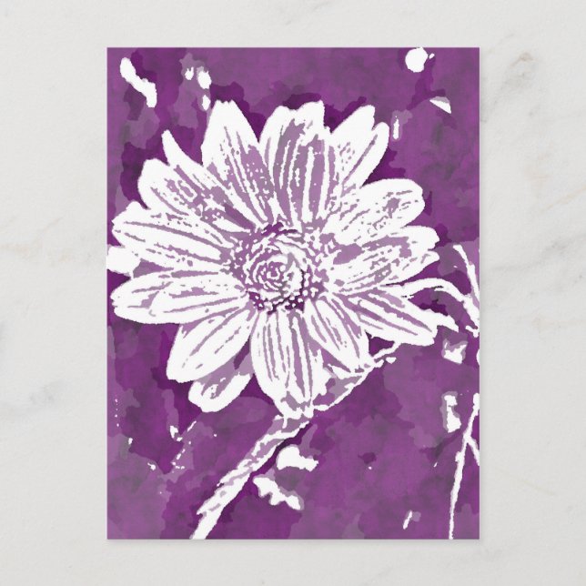 Pop art purple flower postcard (Front)