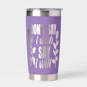 Pop Art Purple With Negative Space Message Insulated Tumbler