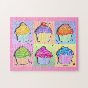 Pop Art Rainbow Cupcakes Puzzle