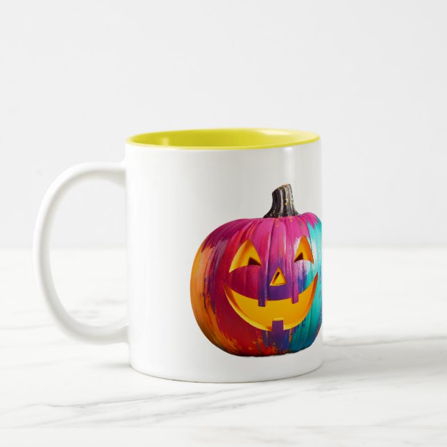 Pop Art Rainbow Pumpkin Mug (Left)