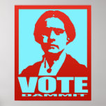 Pop-Art Red & Aqua Vote Dammit Susan B. Anthony Poster<br><div class="desc">This modern, pop-art styled design features a silhouette portrait of Susan in shades of red and aqua blue. Below her portrait are the words "Vote Dammit" in bold aqua type. Susan B. Anthony worked long and hard to help establish the 19th Amendment, giving women the right to vote. Don't let...</div>