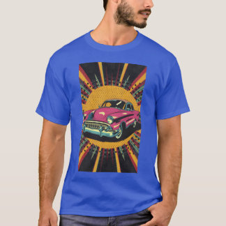 Pop art rendition of a classic car vibrant colors T-Shirt