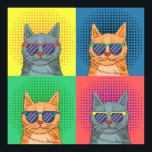 Pop Art Retro Cats Poster<br><div class="desc">Groovy cats - If you love cats,  this is the perfect poster for you.</div>