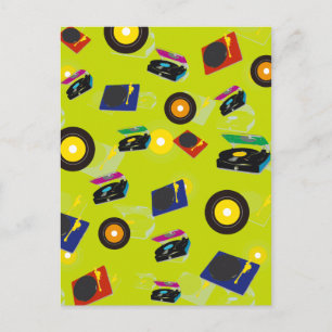 Pop Art Retro Colourful Music Postcard
