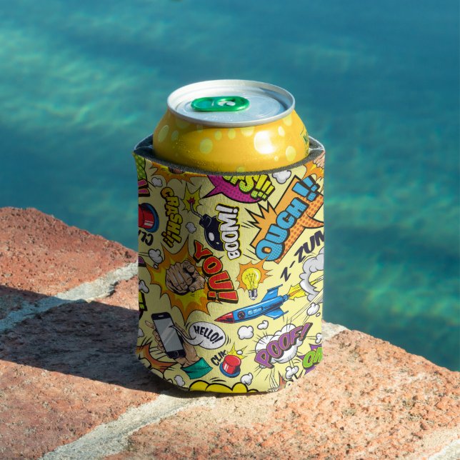 Pop Art Retro Comic Cool Can Cooler (In Situ Pool)