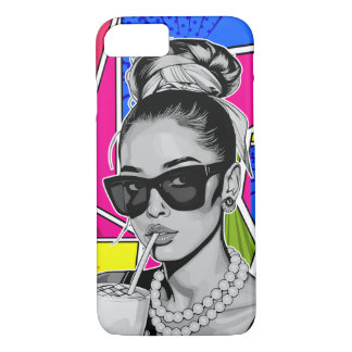 Pop Art Retrô Mulher Fashion Preto e Branco  Case-Mate iPhone Case