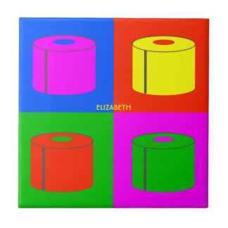 Pop Art Retro Psychedelic Toilet Paper Vibrant Tile