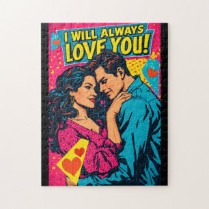 Pop Art Retro Romance Comics Colourful Romantic Jigsaw Puzzle