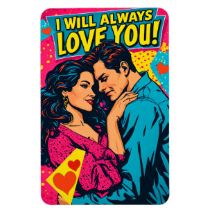 Pop Art Retro Romance Comics Colourful Romantic Magnet