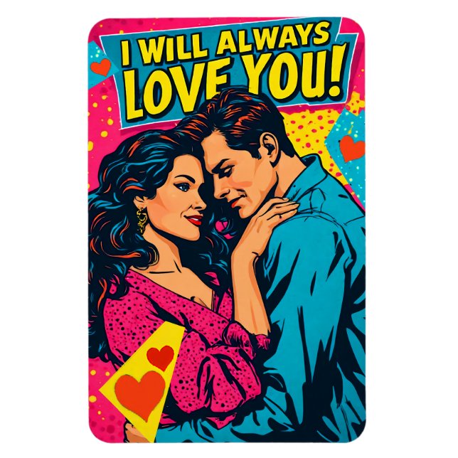 Pop Art Retro Romance Comics Colourful Romantic Magnet (Vertical)