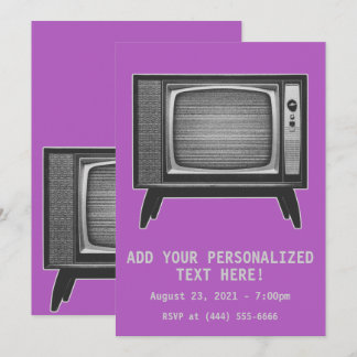 Pop Art Retro Television Set Invitation