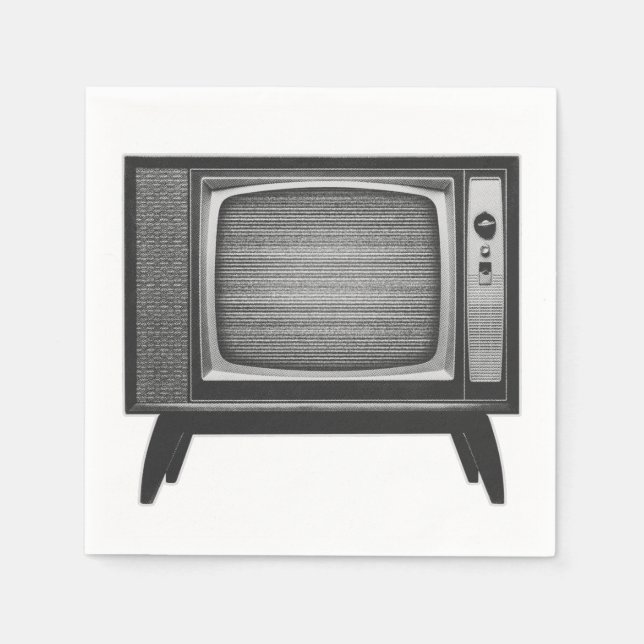 Pop Art Retro Television Set Napkin (Front)