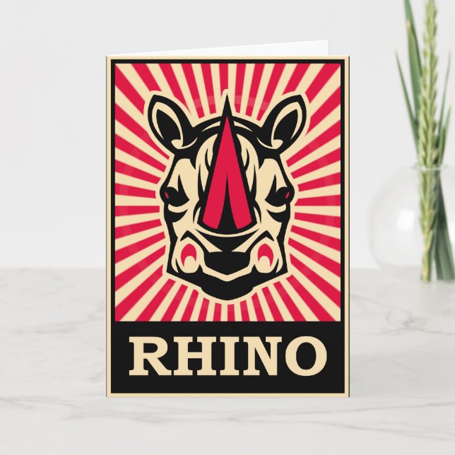 Pop Art Rhinoceros Card (Front)