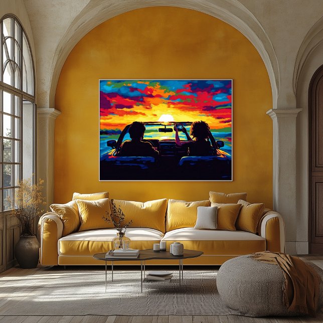 Pop Art Road Trip Sunset Wall Art – Adventure (Creator Uploaded)