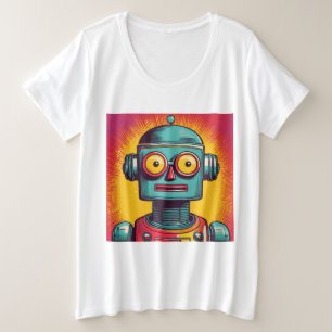Pop Art Robot Plus Size T-Shirt