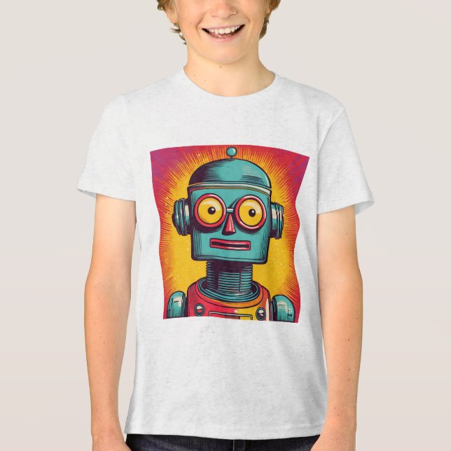 Pop Art Robot Tri-Blend Shirt (Front)