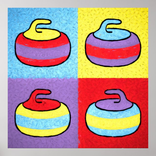 Pop Art Rocks Curling Design Poster (Front)