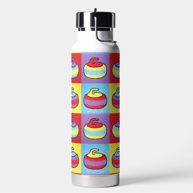 Pop Art Rocks Curling Design Water Bottle (Left)